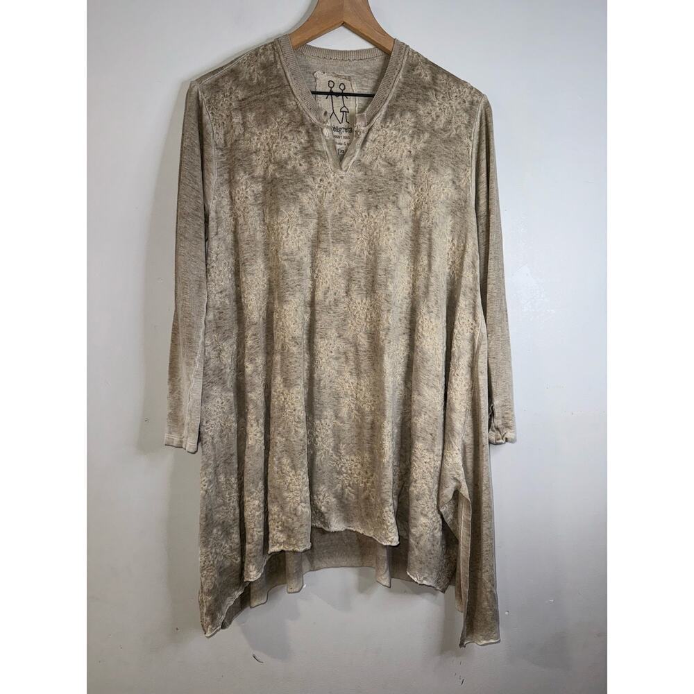 Johnny Was Pete & Greta Drapey Floral Embroidered Tunic Linen Boho size xs